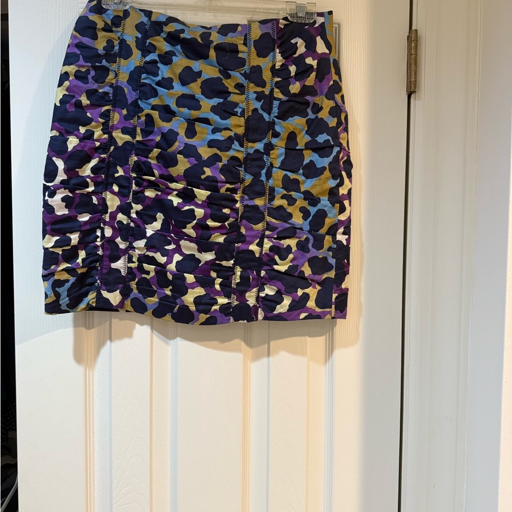 Nanette Lepore Purple and Blue Camouflage Mini Skirt